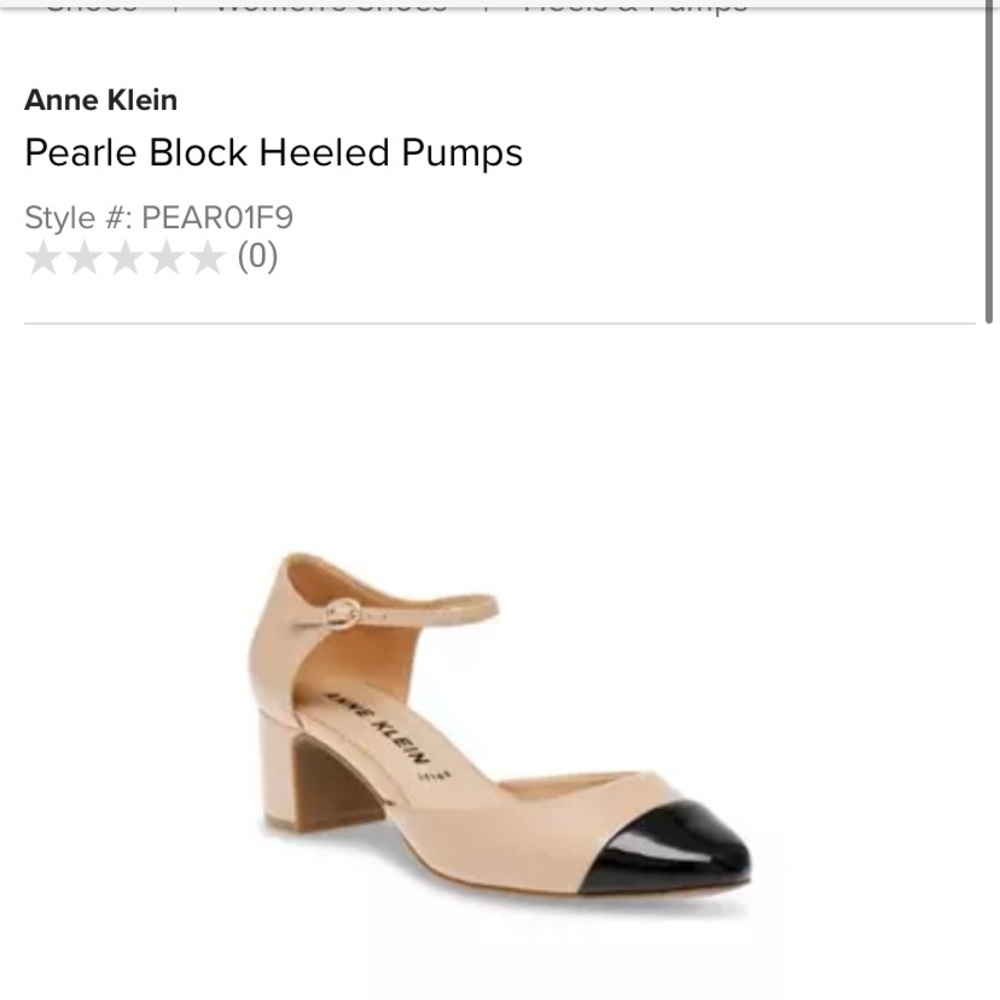 Anne Klein Black and Cream Heels with Block Heel